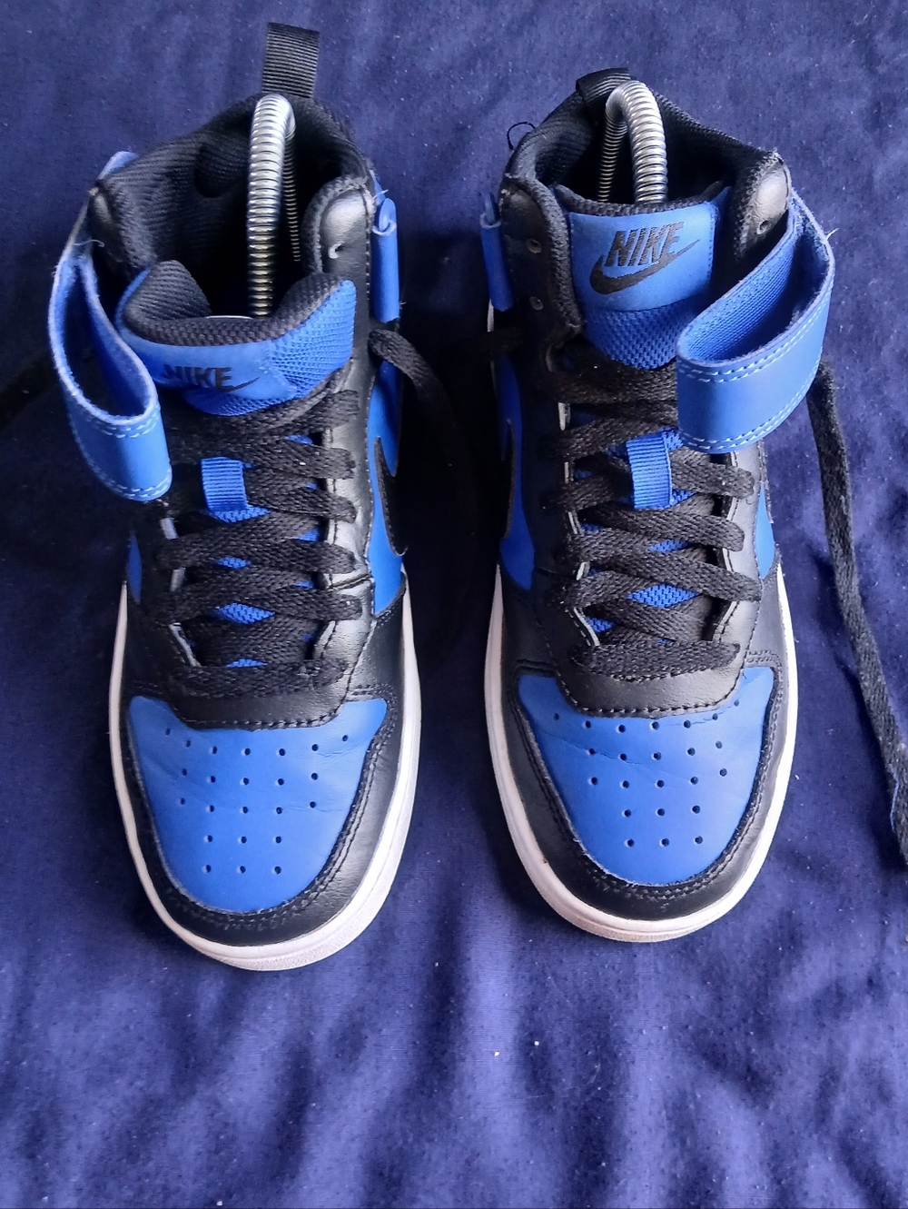 Nike Kids High-Top Sneakers in Royal Blue and Black